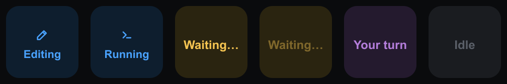 Status key showing what Claude is doing